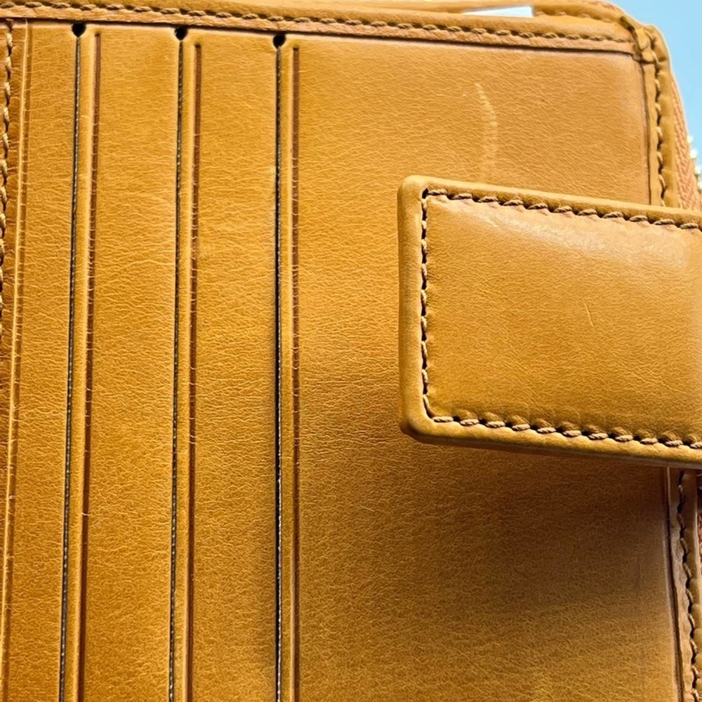 GUCCI washed soft calf Mari gold leather zip wallet 7618 - Picture 10 of 16